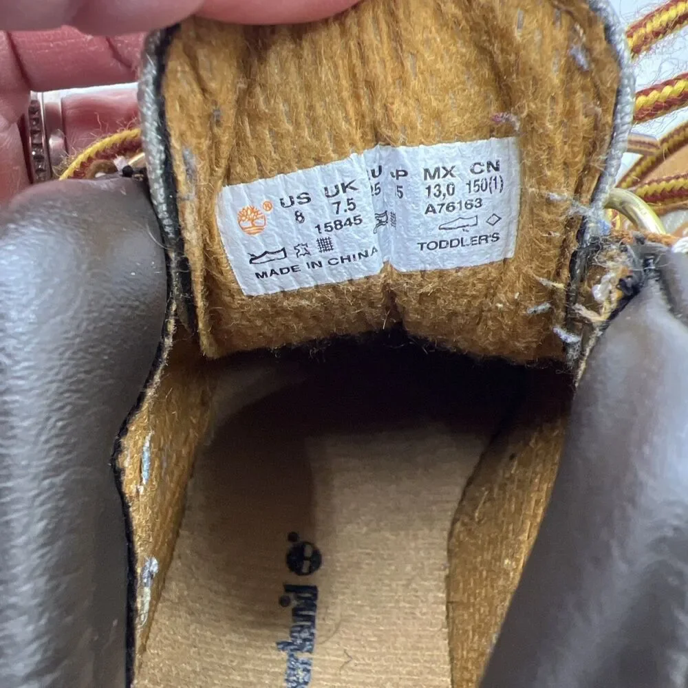 TIMBERLAND Toddler Field Boot US Size 8 Wheat Tan Nubuck Leather Hiking EUC